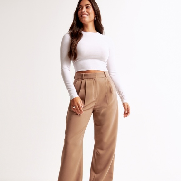 Abercrombie & Fitch Curve Love Sloane Tailored Wide Leg Pant NWOT - Picture 1 of 6